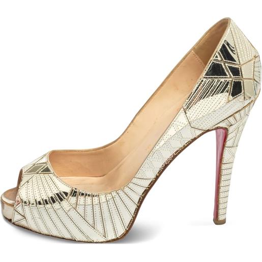 Christian Louboutin Pre-Owned - pumps very galaxy art deco 115mm - donna - pelle/pelle metallizzata/pelle - 37 - oro