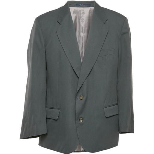 Burberry Pre-Owned - blazer monopetto - uomo - poliestere/viscosa/poliestere/rayon - xxxl - grigio