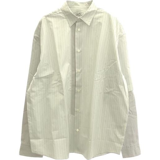 Hermès Pre-Owned - camicia a righe anni 2000 - uomo - cotone - 15 1/2 - grigio