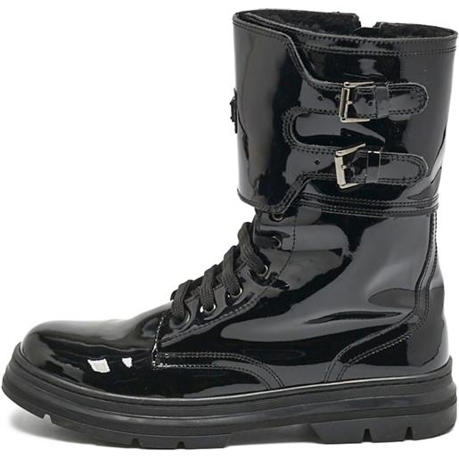 Dolce & Gabbana Pre-Owned - anfibi verniciati - donna - pelle lucida/gomma/pelle - 38 - nero