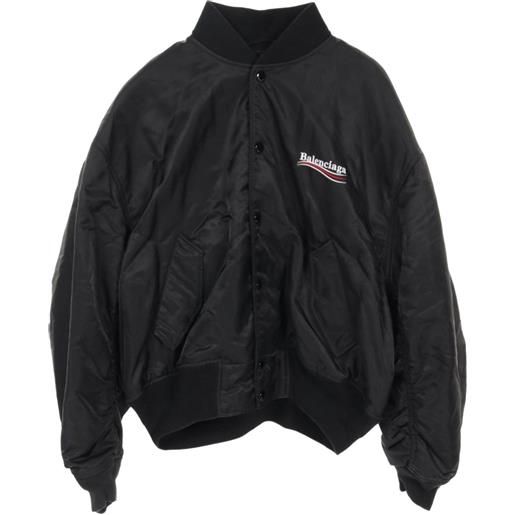 Balenciaga Pre-Owned - bomber political campaign anni 2000 - unisex - cotone/cupro/acido polilattico (pla)/poliestere/poliammide/seta - xxs - nero