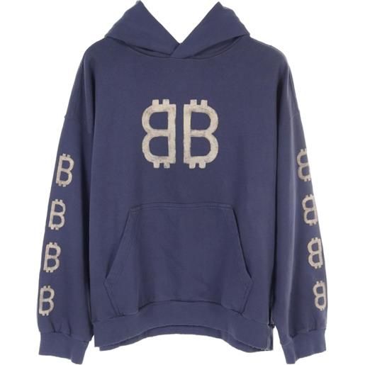 Balenciaga Pre-Owned - felpa con cappuccio crypto bb anni 2020 - unisex - cotone - l - blu