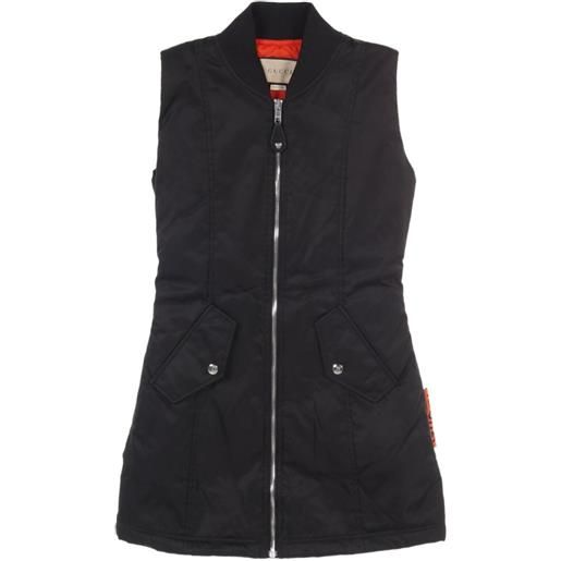 Gucci Pre-Owned - abito corto imbottito anni 2010 - donna - poliestere/poliammide/viscosa/pelle di vitello - 36 - nero