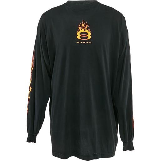 Balenciaga Pre-Owned - t-shirt con stampa - uomo - cotone - l - nero