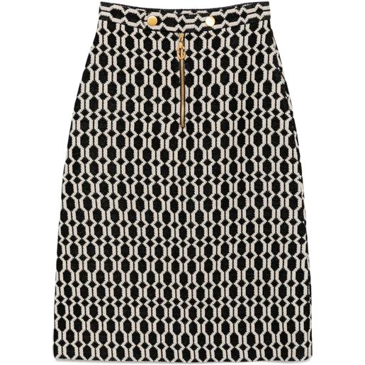 Gucci Pre-Owned - gonna con stampa - donna - lana - 40 - nero