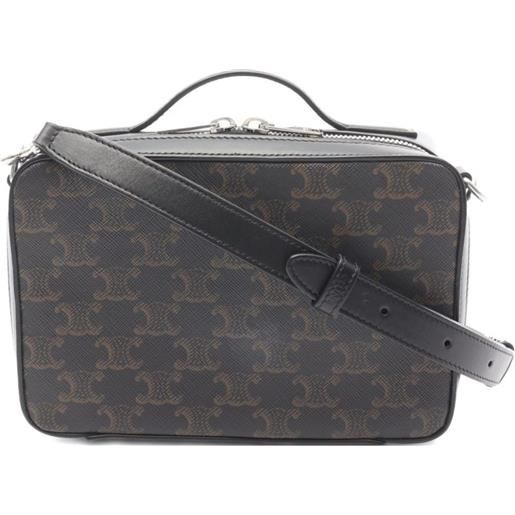 Celine Pre-Owned - borsa messenger piccola triomphe anni 2010 - uomo - tela/tessuto - taglia unica - nero