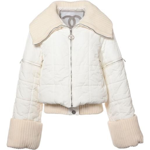 CHANEL Pre-Owned - giacca con maniche rimovibili - donna - nylon/nylon - 38 - bianco