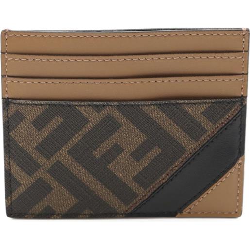 Fendi Pre-Owned - portacarte in tela con motivo zucca anni 2020 - uomo - pvc/pelle - taglia unica - marrone
