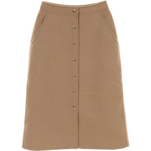 Louis Vuitton Pre-Owned - gonna midi anni '20 - donna - lana - 38 - toni neutri