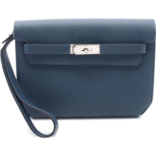Hermès Pre-Owned - clutch kelly depeche 25 2021 - uomo - pelle di vitello - taglia unica - blu