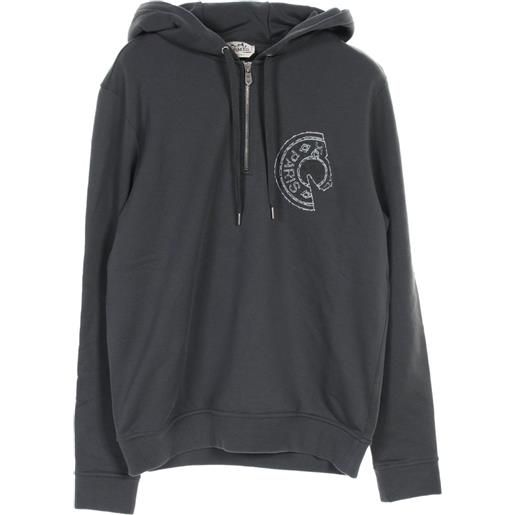 Hermès Pre-Owned - felpa crude cell con cappuccio anni 2010 - uomo - cotone - s - grigio