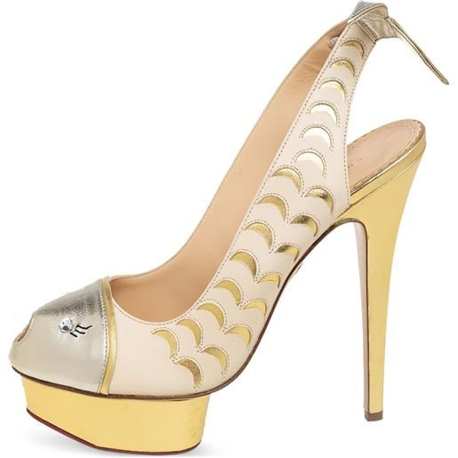 Charlotte Olympia - pumps con cinturino posteriore 150mm pre-owned - donna - pelle di vitello/pelle di vitello/pelle di vitello - 39 - giallo