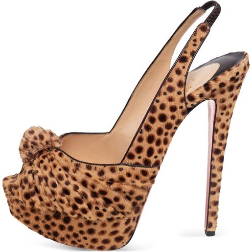Christian Louboutin Pre-Owned - pumps jenny con stampa leopardata 145mm - donna - pelle/pelle/cavallino/gomma - 37.5 - marrone