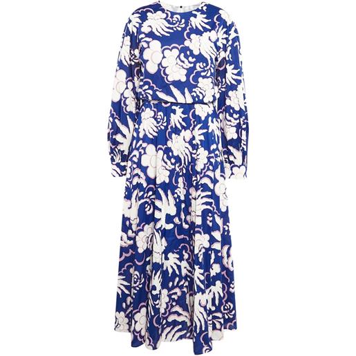 Valentino Garavani Pre-Owned - abito lungo in cotone - donna - cotone - l - blu