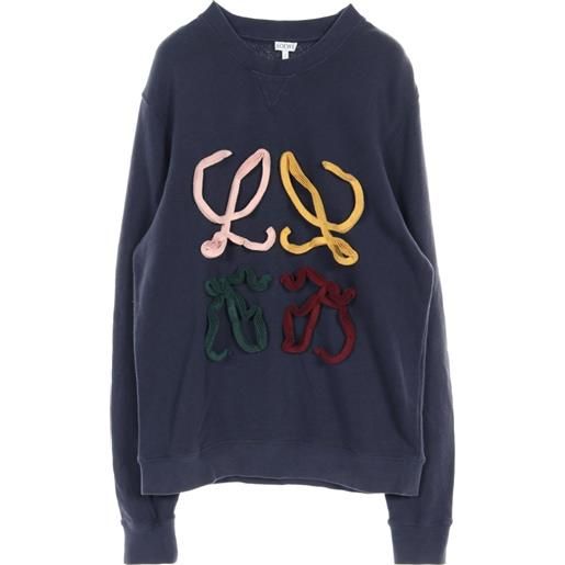 Loewe Pre-Owned - felpa anagram anni 2010 - donna - cotone - m - blu