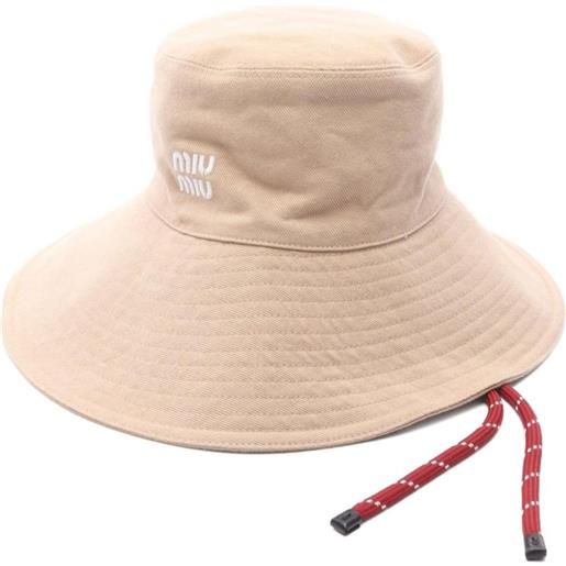 Miu Miu Pre-Owned - cappello denim con ricamo anni 2010 - donna - cotone - 54 - toni neutri