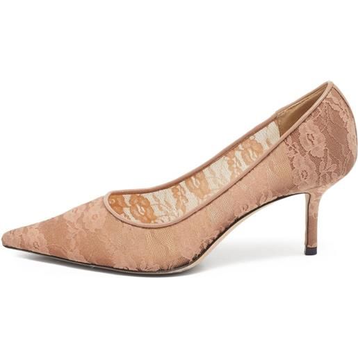 Jimmy Choo Pre-Owned - pumps love a punta 70mm - donna - tessuto/pelle di vitello/rete (mesh)/pelle di vitello - 36 - rosa