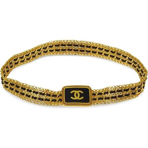 CHANEL Pre-Owned - cintura a catena cc 1996 - donna - pelle/placcatura in oro - taglia unica