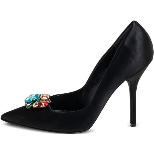 Dolce & Gabbana Pre-Owned - pumps jewel - donna - pelle/satin ribbon - 39 - nero