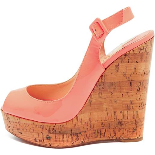 Christian Louboutin Pre-Owned - pumps con plateau 135mm - donna - pelle lucida/gomma/pelle di vitello/pelle di vitello - 38 - rosa