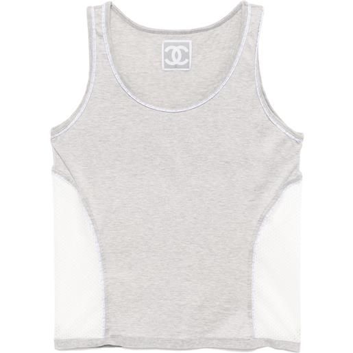 CHANEL Pre-Owned - top sports line 2004 - donna - cotone/poliestere - 38 - grigio