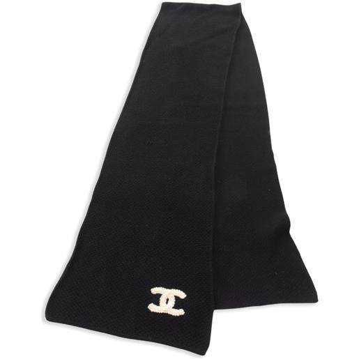 CHANEL Pre-Owned - sciarpa c c1986-1988 - donna - cashmere - taglia unica - nero