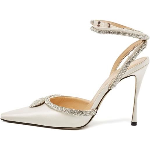 MACH & MACH - pumps con cristalli 100mm - donna - pelle/pelle/raso - 39 - toni neutri