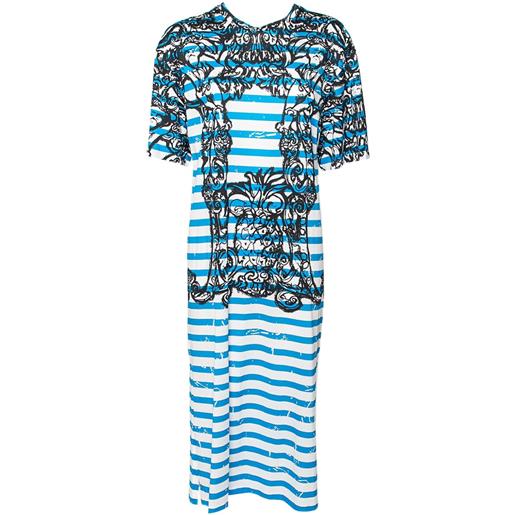 Prada Pre-Owned - abito lungo a righe - donna - cotone - m - bianco