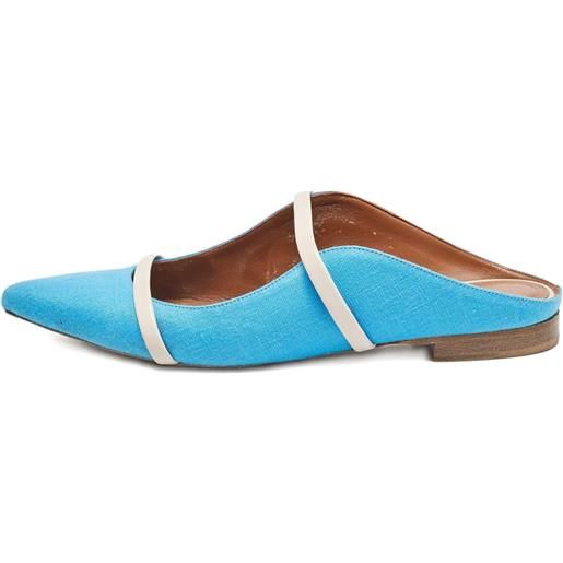 Malone Souliers - ballerine a punta pre-owned - donna - pelle di vitello/tela/pelle di vitello/pelle di vitello - 36.5 - blu