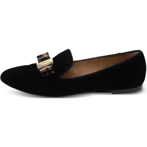 Ferragamo Pre-Owned - mocassini in pelle - donna - velluto/pelle di vitello/pelle di vitello - 37.5 - nero
