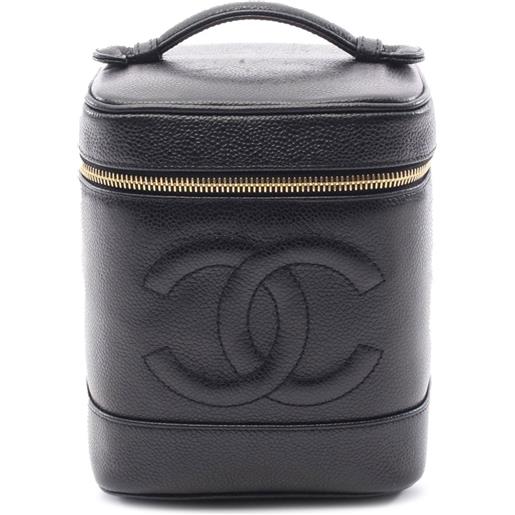 CHANEL Pre-Owned - trousse cc in pelle caviar 1991-1994 - donna - pelle caviar - taglia unica - nero
