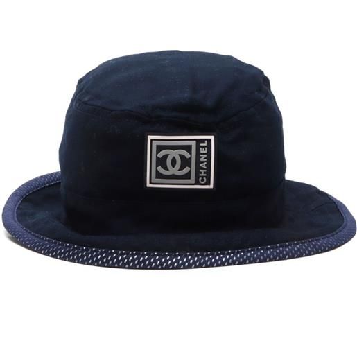 CHANEL Pre-Owned - cappello a secchiello sports line anni 2000 - donna - cotone - taglia unica - blu
