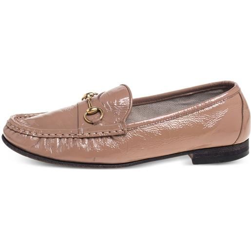 Gucci Pre-Owned - mocassini in pelle con morsetto - donna - pelle verniciata/pelle di vitello/pelle di vitello - 38 - toni neutri