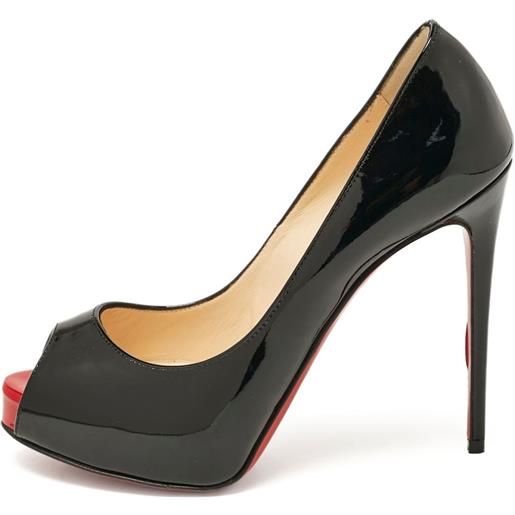 Christian Louboutin Pre-Owned - pumps very prive 110mm - donna - pelle di vitello/pelle di vitello/pelle verniciata - 35 - nero
