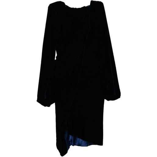 Alexander McQueen Pre-Owned - abito in velluto - donna - elastam/seta/seta/viscosa - 40 - blu