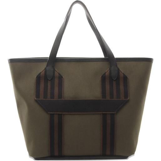 Hermès Pre-Owned - borsa tote pursangle 2022 - uomo - cotone/pelle di vitello - taglia unica - verde