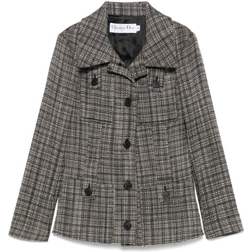 Christian Dior Pre-Owned - giacca in tweed anni 2010 - donna - seta/lana - 38 - nero
