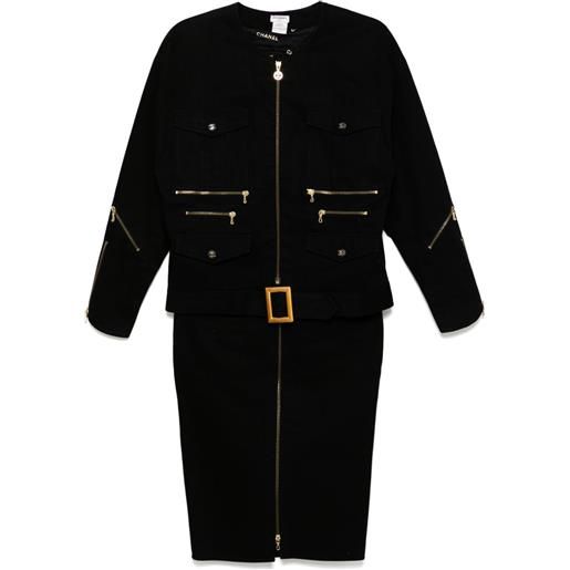 CHANEL Pre-Owned - tailleur con gonna 1990-2000 - donna - seta/cotone - taglia unica - nero