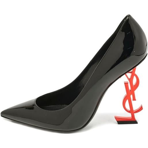 Saint Laurent Pre-Owned - pumps opyum in pelle verniciata con tacco ysl - donna - pelle/pelle/pelle lucida - 37 - nero