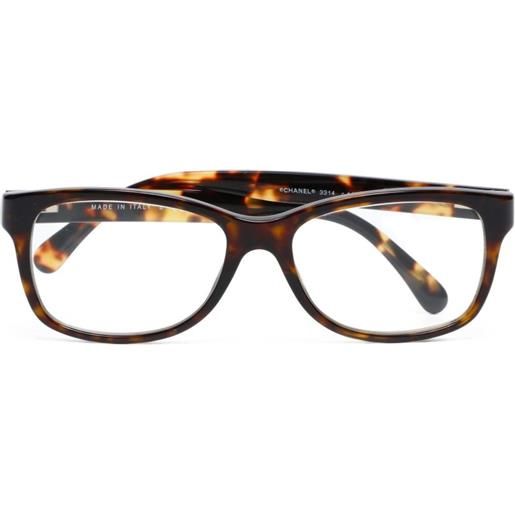 CHANEL Pre-Owned - occhiali da sole rettangolari 2000-2020 - donna - acetato - taglia unica - marrone