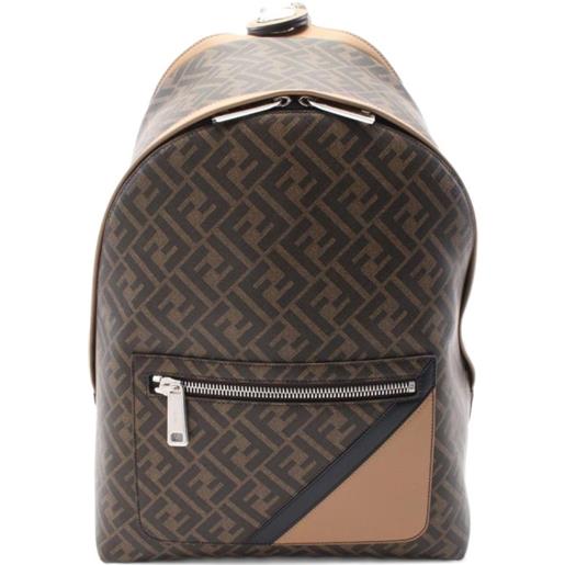 Fendi Pre-Owned - zaino zucca anni 2020 - uomo - pvc/pelle - taglia unica - marrone