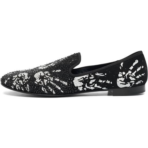 Giuseppe Zanotti Vintage - mocassini con decorazione pre-owned - uomo - pelle/pelle scamosciata/pelle - 41.5 - nero