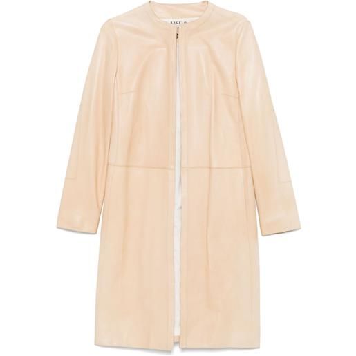 A.N.G.E.L.O. Vintage Cult - cappotto in pelle pre-owned anni 2000 - donna - pelle/cupro - 46 - toni neutri