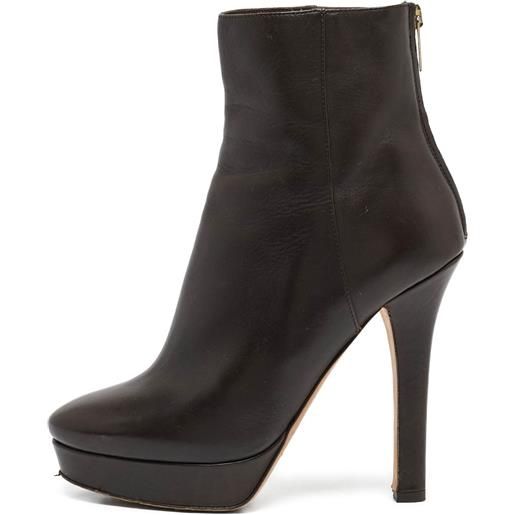 Jimmy Choo Pre-Owned - stivali magic 90mm - donna - pelle/pelle/pelle - 37 - marrone