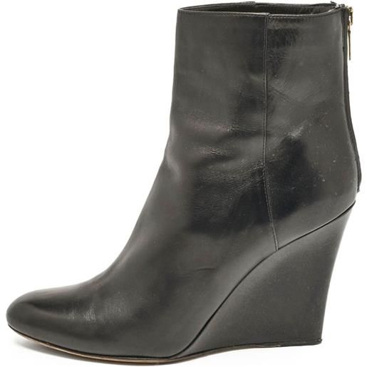 Jimmy Choo Pre-Owned - stivaletti con zeppa 120mm - donna - pelle/pelle/pelle - 37 - nero