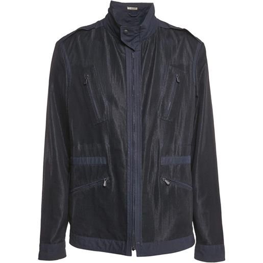 Bottega Veneta Pre-Owned - giacca con zip - uomo - lino/cotone/poliammide - xxxl - nero