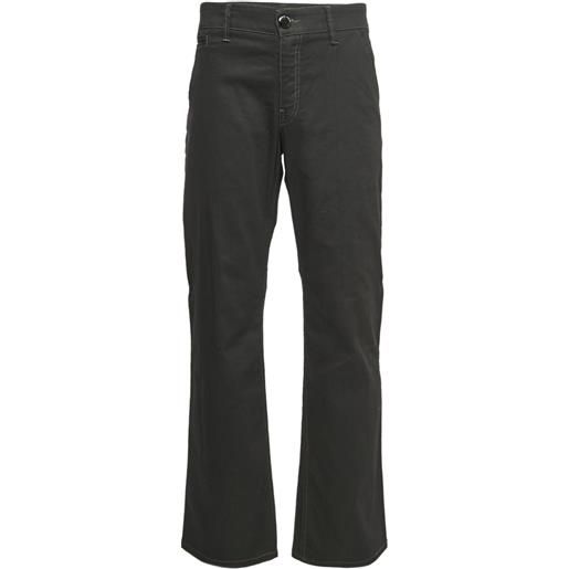 Giorgio Armani Pre-Owned - jeans con placca logo - uomo - poliammide/cotone/spandex/elastam - xxxl - nero