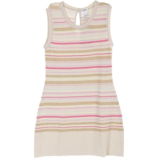 CHANEL Pre-Owned - abito corto in maglia 1986-1988 - donna - cotone/viscosa/cashmere - 42 - toni neutri