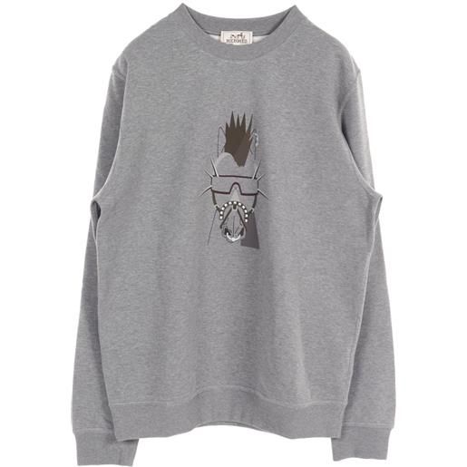 Hermès Pre-Owned - felpa punk'h anni 2000 - uomo - cotone - l - grigio