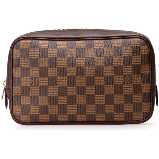 Louis Vuitton Pre-Owned - trousse toilette 25 in tela damier ebène 2001 - unisex - pelle di vitello/tela - taglia unica - marrone